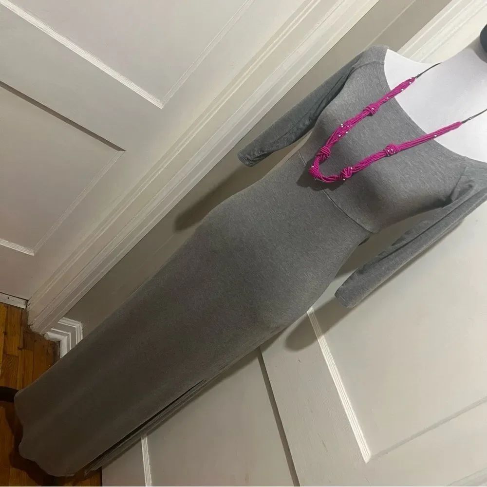 NWOT Forever 21 Gray Off the Shoulder High Slit Knit Dress women's Medium